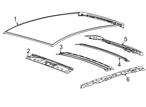2012 Ford Focus Roof & Components Roof Panel Diagram for CP9Z-5850202-B