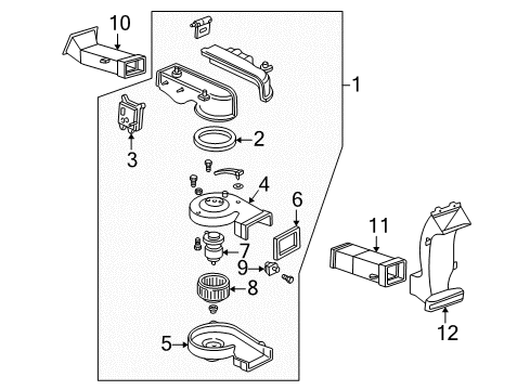 1999 Ford Expedition Air Distribution System Blower Assembly Diagram for F77Z-18456-BA