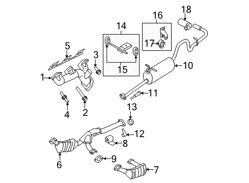 2008 Ford Ranger Exhaust Manifold Manifold Stud Diagram for -N811572-S431