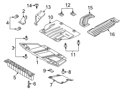 2012 Ford F-150 Frame & Components Cover Panel Diagram for AL3Z-6A750-A