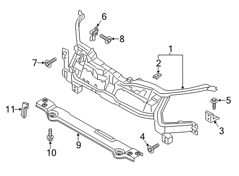 2015 Ford Transit-250 Controls - Instruments & Gauges Lower Tie Bar Diagram for CK4Z-8125-A
