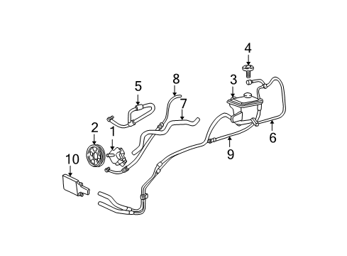 2004 Ford F-250 Super Duty P/S Pump & Hoses, Steering Gear & Linkage Pressure Hose Diagram for F81Z-3A719-AA