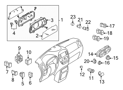 2001 Ford Escape Switches Bulb Diagram for F8RZ-13B765-BA