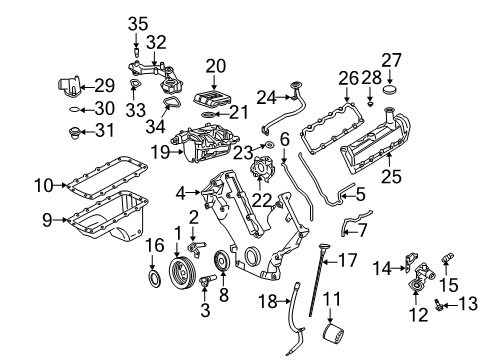 2006 Ford Expedition Engine Parts, Mounts, Cylinder Head & Valves, Camshaft & Timing, Oil Pan, Oil Pump, Crankshaft & Bearings, Pistons, Rings & Bearings, Variable Valve Timing Dipstick Diagram for 5L1Z-6750-AA