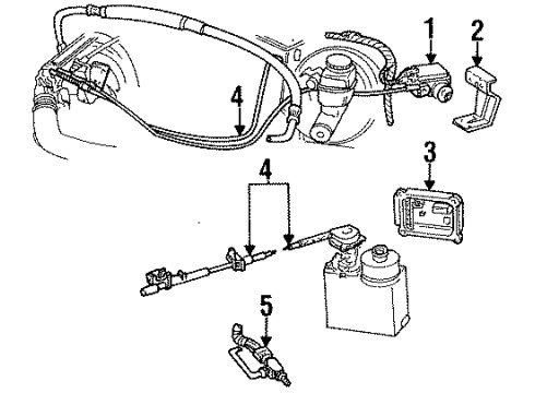 1997 Ford F-350 Cruise Control System Connector Diagram for F4TZ-9C888-BA