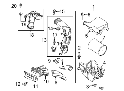 2016 Ford Focus Filters Air Cleaner Assembly Diagram for CV6Z-9600-F