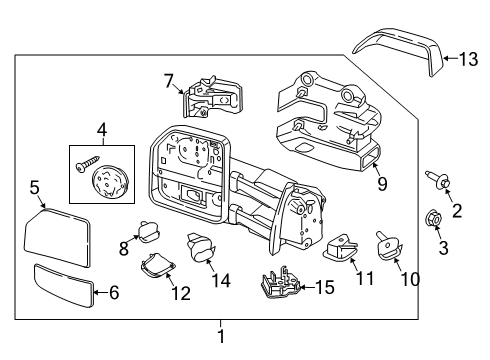 2020 Ford F-250 Super Duty Parking Aid Mirror Cover Diagram for HC3Z-17D743-AA