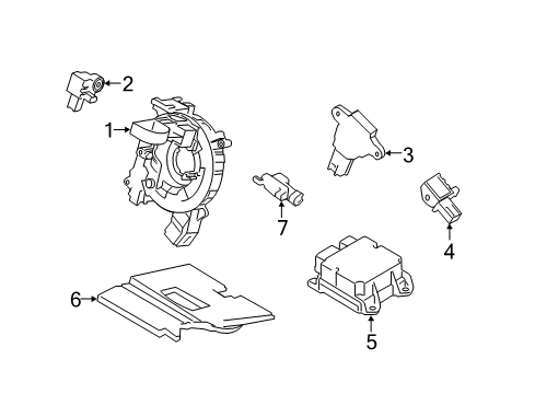 2021 Ford Mustang Air Bag Components Passenger Inflator Module Diagram for JR3Z-63044A74-A