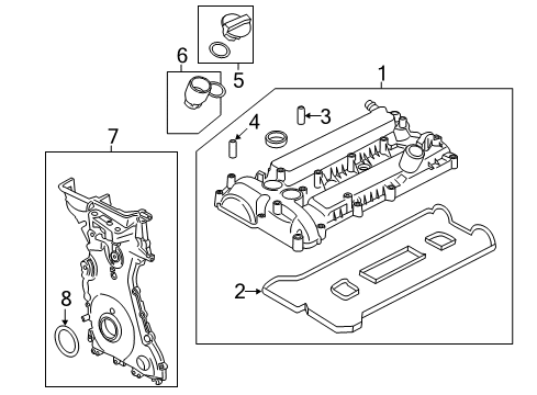 2017 Ford Mustang Valve & Timing Covers Filler Pipe Diagram for FR3Z-6763-A