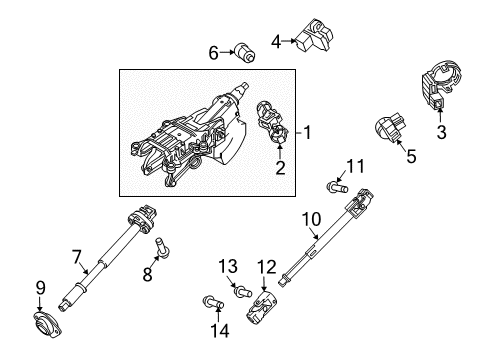 2012 Ford Mustang Housing & Components Yoke Assembly Diagram for BR3Z-3N725-A