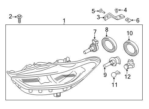 2018 Ford Fusion Headlamps Composite Assembly Diagram for HS7Z-13008-G