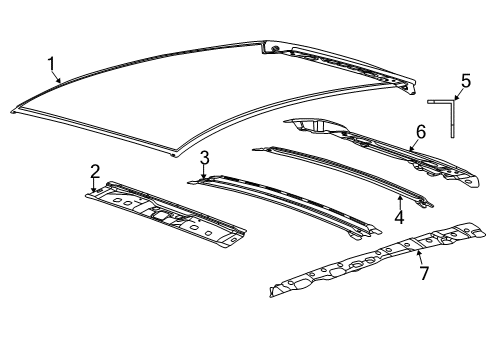 2018 Ford Focus Roof & Components Rear Bow Bracket Diagram for CM5Z-61508A16-B