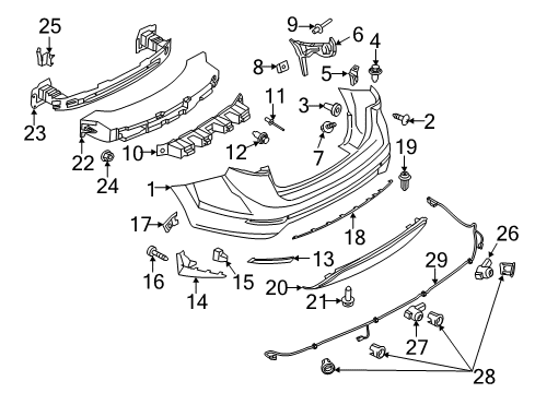 2018 Ford Fiesta Parking Aid Handle Base Screw Diagram for -W713090-S307