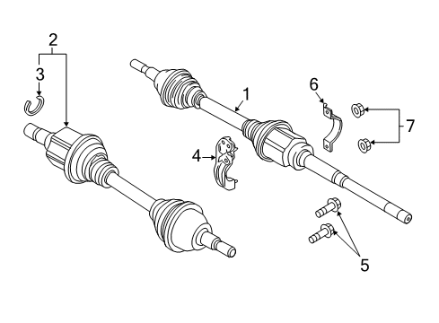 2018 Lincoln MKX Drive Axles - Front Axle Assembly Diagram for F2GZ-3B437-N