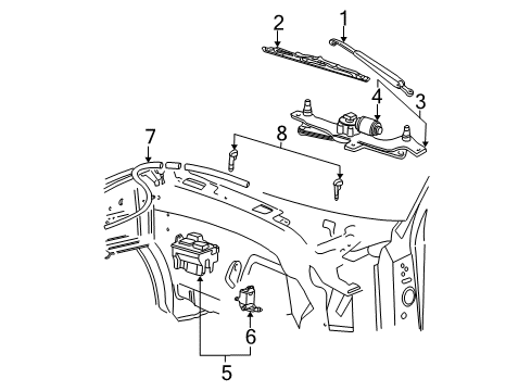 2003 Ford Expedition Wiper & Washer Components Reservoir Assembly Diagram for 2L1Z-17618-AA