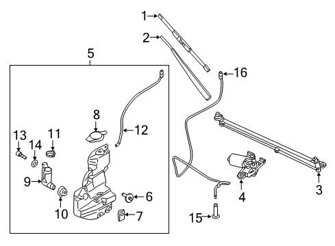 2019 Ford F-150 Wiper & Washer Components Motor Diagram for FL3Z-17508-B