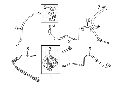 2012 Ford Edge P/S Pump & Hoses, Steering Gear & Linkage Reservoir Hose Diagram for CT4Z-3691-C