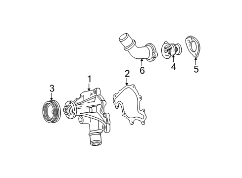 2003 Ford F-150 Water Pump Pulley Diagram for 5L3Z-8509-AA