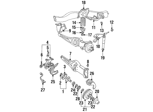 1994 Ford Explorer Front Brakes Inner Bearing Cup Diagram for B5A-1217-B