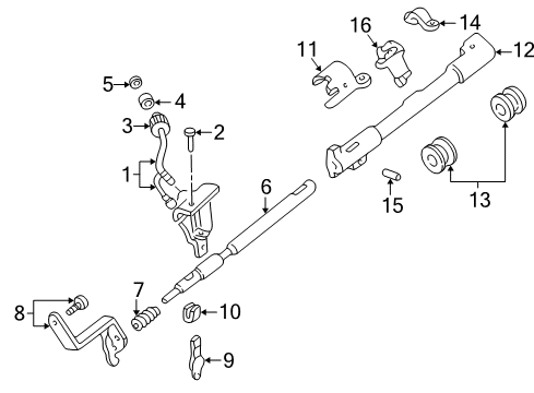 2005 Ford Explorer Sport Trac Housing & Components Gear Shift Assembly Diagram for 5L2Z-7210-AA