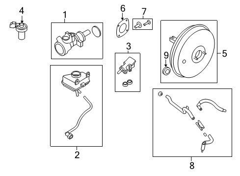 2010 Ford Focus Dash Panel Components Reservoir Assembly Diagram for 9S4Z-2C246-A