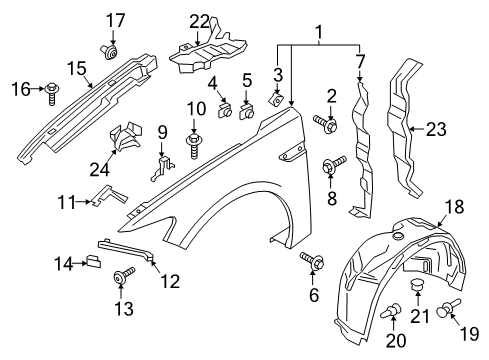 2019 Lincoln Continental Fender & Components Fender U-Nut Diagram for -W710739-S439