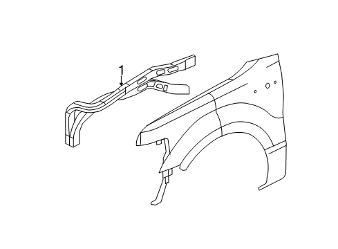 2012 Ford F-150 Inner Components - Fender Upper Rail Assembly Diagram for BL3Z-16C274-A
