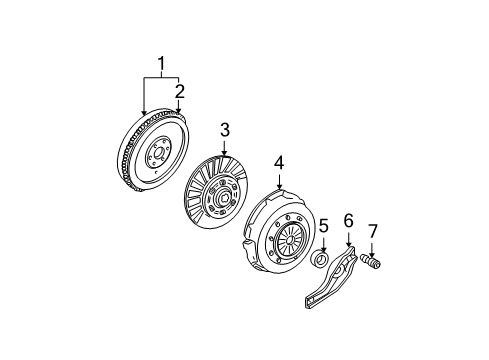 2003 Ford Mustang Clutch & Flywheel Release Cable Diagram for 2R3Z-7535-AA