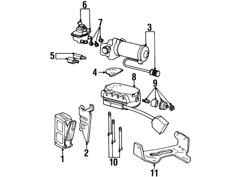 1992 Lincoln Town Car Anti-Lock Brakes Front Speed Sensor Diagram for FOVY-2C204-AA