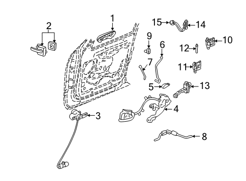 2003 Lincoln Aviator Keyless Entry Components Handle, Inside Diagram for 2C5Z-78224A52-AB