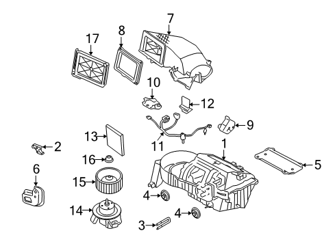 2007 Ford Mustang Air Conditioner Lower Seal Diagram for 4R3Z-19A989-BA