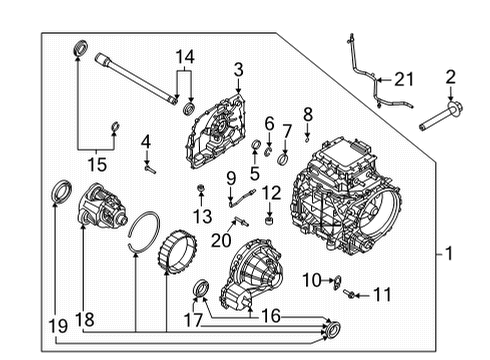 2021 Ford Mustang Mach-E Traction Motor Components Cover Bolt Diagram for 6L2Z-7A443-BA