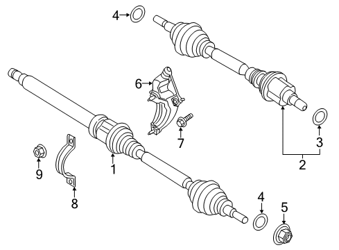 2019 Ford Fusion Drive Axles - Front Axle Assembly Diagram for DG9Z-3B437-AF