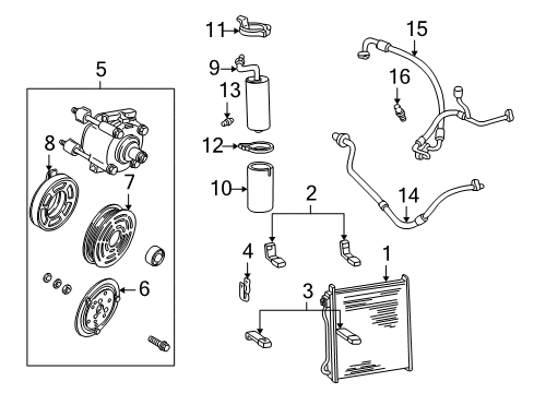 2001 Ford Excursion Air Conditioner Condenser Bracket Diagram for 3C3Z-19734-AA
