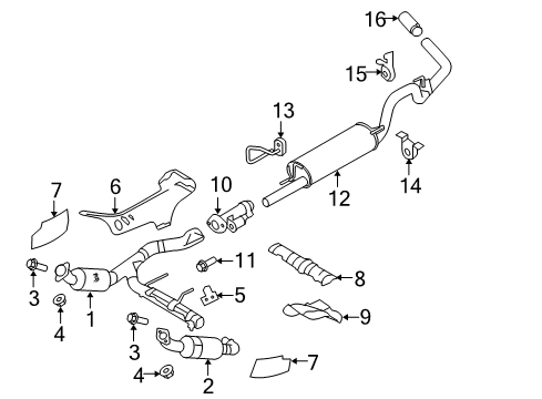 2010 Ford F-150 Exhaust Components, Exhaust Manifold Muffler Diagram for AL3Z-5230-H