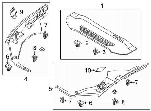 2022 Ford Mustang Mach-E Cargo Area Rear Cover Clip Diagram for -W717678-S300