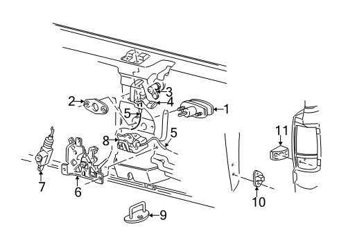 1998 Ford Expedition Lift Gate Control Assembly Diagram for F75Z-78404C40-AJ