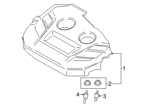 2018 Ford Escape Engine Appearance Cover Engine Cover Stud Diagram for F2GZ-6A957-A