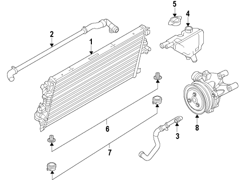 2013 Ford F-250 Super Duty Cooling System, Radiator, Water Pump, Cooling Fan Radiator Diagram for BC3Z-8005-L