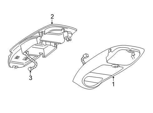 2002 Ford F-150 Overhead Console Overhead Console Rear Bracket Diagram for 1L3Z-15045B34-AA