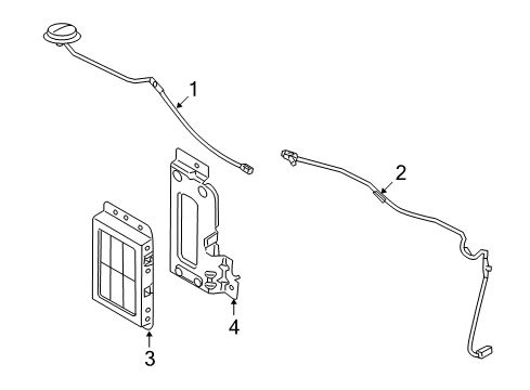 2008 Ford Explorer Sport Trac Antenna & Radio Cable Assembly Diagram for 8L2Z-19A397-B