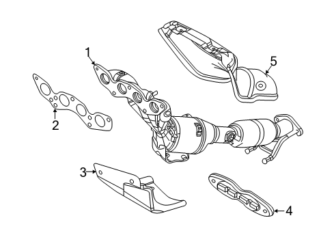 2012 Ford Focus Exhaust Manifold Manifold With Converter Diagram for BV6Z-5G232-A