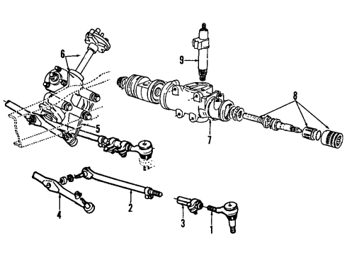 1984 Ford E-350 Econoline P/S Pump & Hoses, Steering Gear & Linkage Inner Tie Rod Diagram for D7UZ3A130A