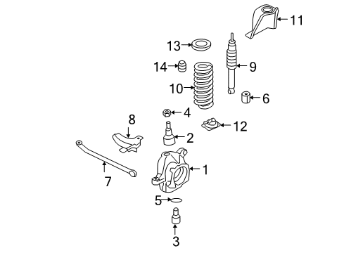 2006 Ford F-350 Super Duty Front Suspension Components, Stabilizer Bar Knuckle Diagram for 7C3Z-3130-A