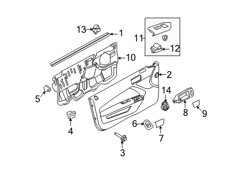 2011 Ford Mustang Interior Trim - Door Window Switch Diagram for AR3Z-14529-CA