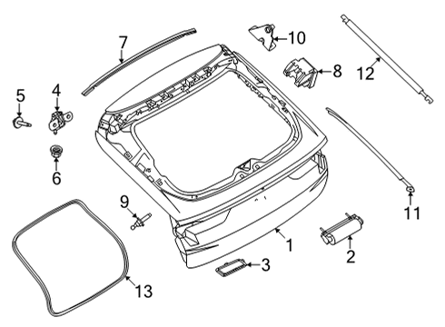 2022 Ford Mustang Mach-E Gate & Hardware Lift Gate Plug Diagram for -W707930-S300