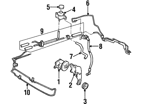 2001 Mercury Villager P/S Pump & Hoses, Steering Gear & Linkage Pressure Hose Diagram for XF5Z-3A717-BA
