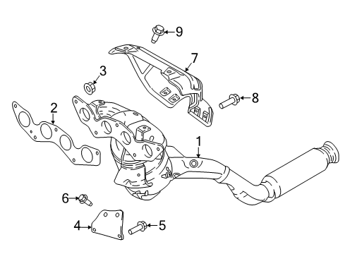 2021 Ford EcoSport Exhaust Manifold Manifold With Converter Gasket Diagram for CP9Z-9448-A
