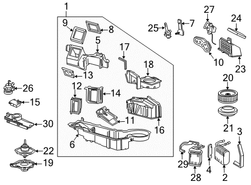 1999 Ford F-150 A/C Evaporator & Heater Components Harness Diagram for YL1Z-19C827-EA