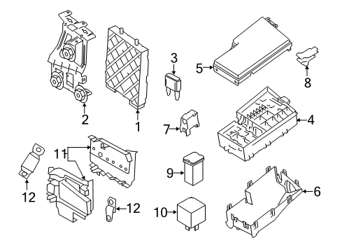 2018 Ford Transit Connect Fuse & Relay Junction Block Bracket Diagram for AV6Z-14A163-A